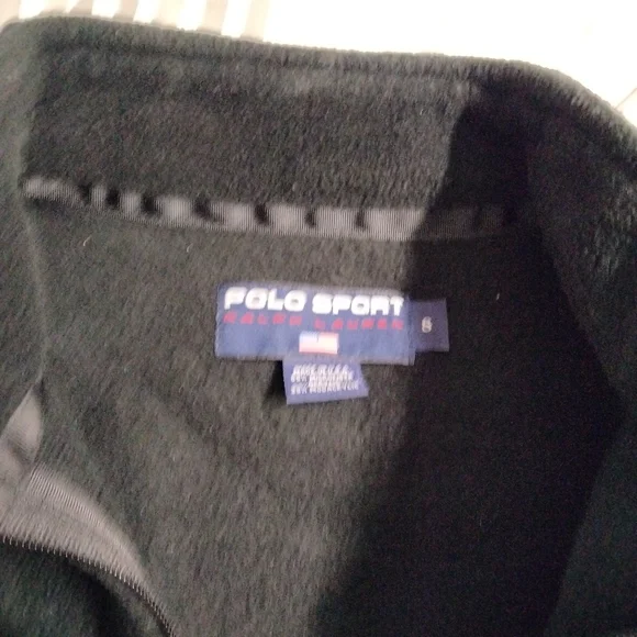 Polo Sport Ralph Lauren Full Zip Up Black Fleece Jacket Men's Small - Picture 2 of 3